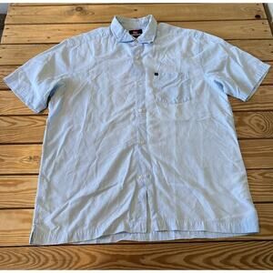 Quicksilver Short Sleeve Button Up Shirt Size Large Men’s Blue